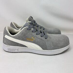 Puma Iconic Suede Gray Composite Toe Work Shoes Gray Women’s Size 7.5